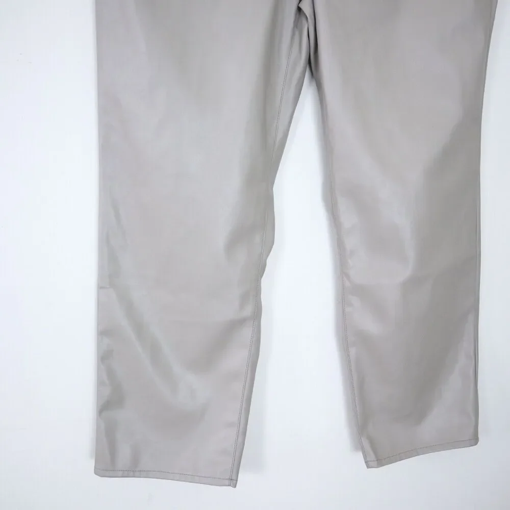 Madewell Size 32 The Perfect Vintage Faux Leather Straight Leg Pants Linen Cream - Picture 5 of 10